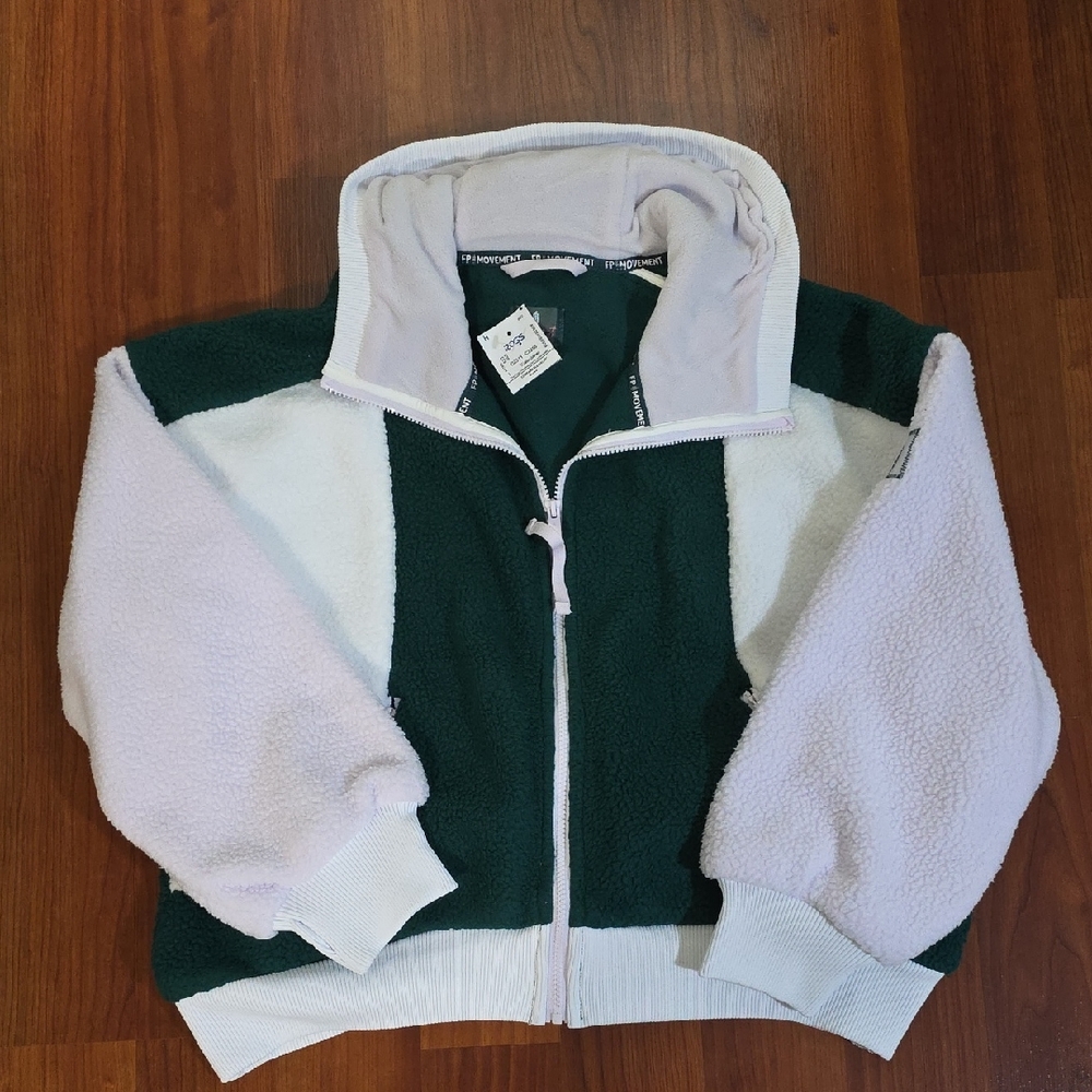 FP Movement by Free People Hit The Slopes Hoodie - Green, White, Light Purple